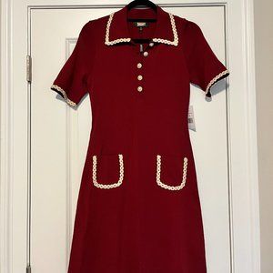 Alexia Admor Burgundy Piper Short Sleeve Shift Dress